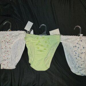 Soft Sensations Lot Of 3 Size 10 Floral Lime Glaze Xxxl New Panties Lace Pink Wt